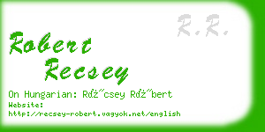 robert recsey business card